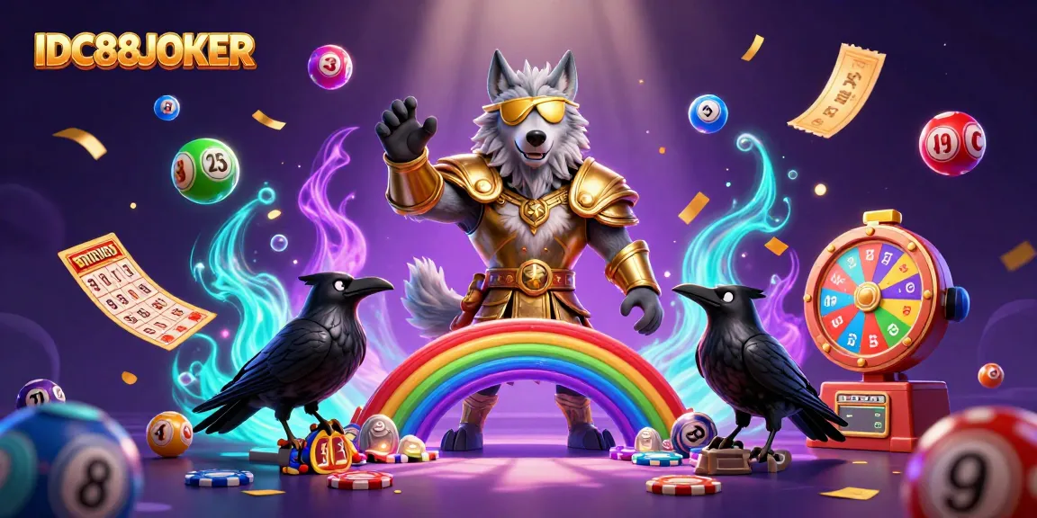 Engage in jackpots at IDC88JOKER with Odin and ravens amid casino magic.