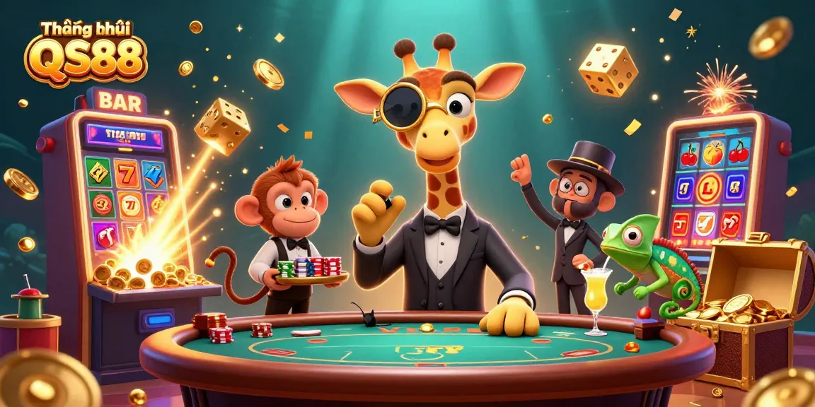 Experience the excitement of Thương hiệu QS88 with vibrant casino characters and dynamic game elements.