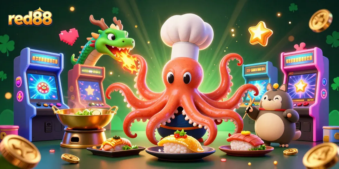 Elevate your gameplay at red88 with a vibrant and dynamic casino experience illustration featuring expert characters.