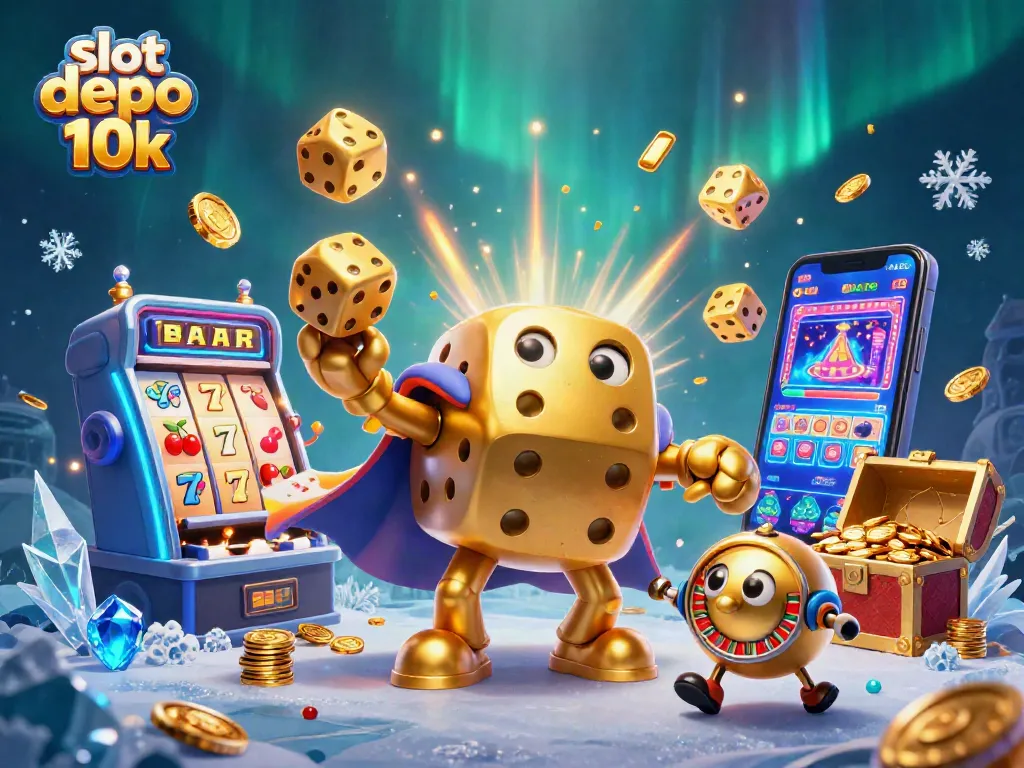 Experience the thrill of slot depo 10k with dynamic golden dice and jackpot winning visuals.