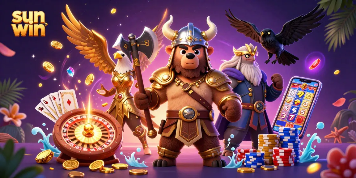 Enjoy thrilling gameplay at sun win with Viking characters and dazzling casino elements.