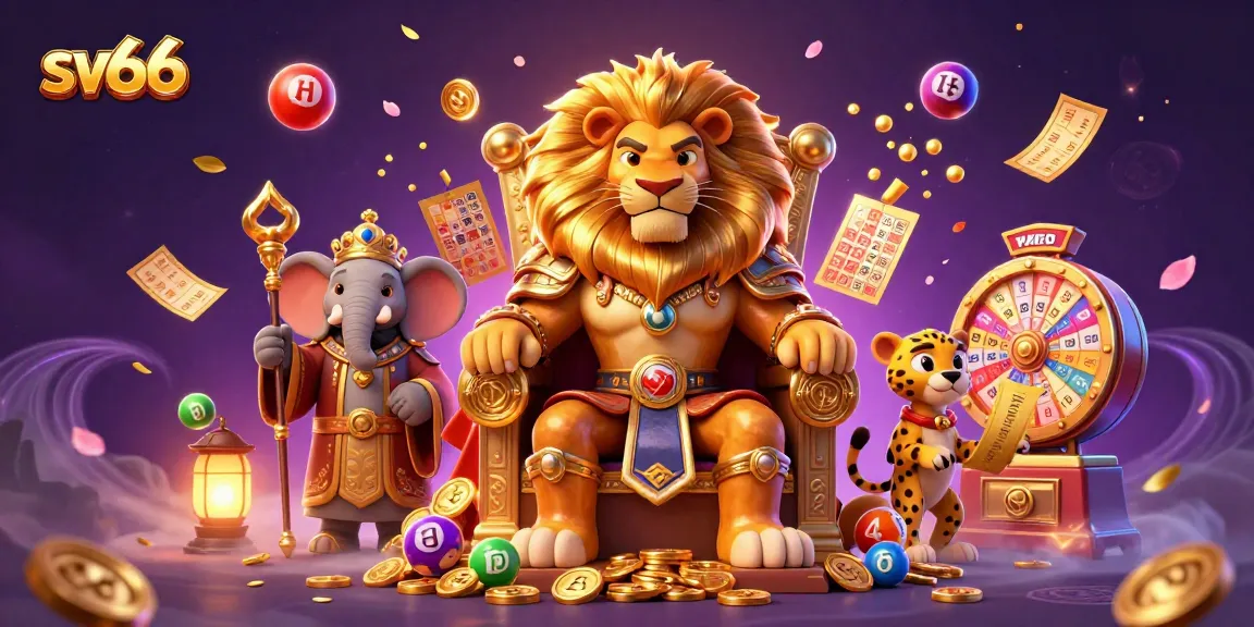 Experience the thrilling gameplay of sv66 with vibrant lottery elements and casino characters!