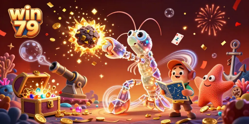 Engage with win 79's vibrant casino world featuring dynamic characters and gold treasures.