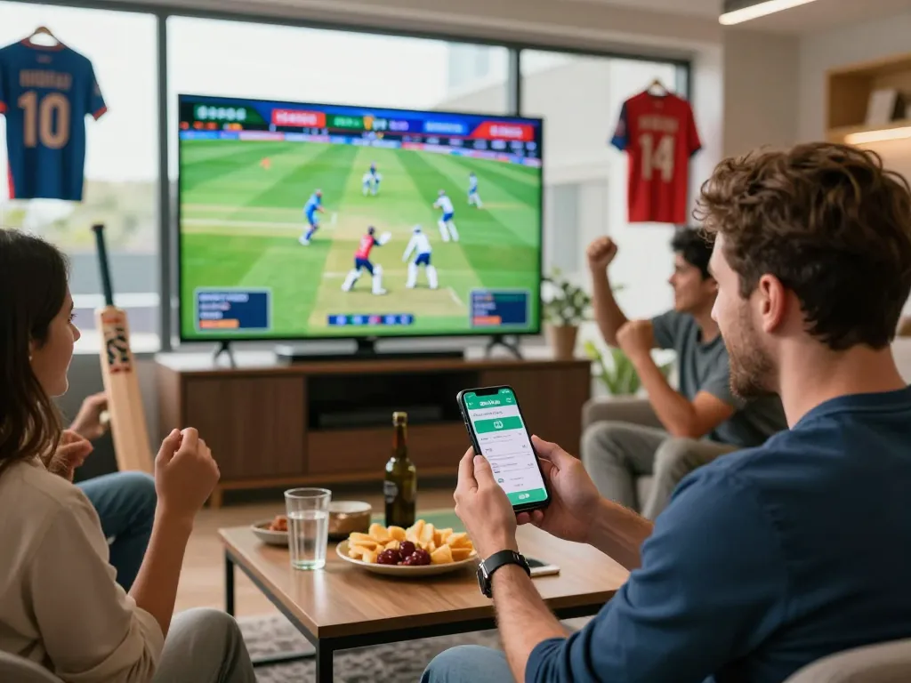 Exciting BetVisa cricket betting live match experience with friends and mobile app.