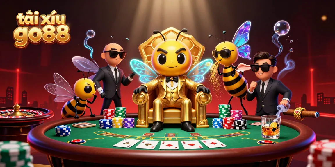 Experience thrilling tài xỉu go88 gameplay with a cartoon mob boss in a lavish casino scene.