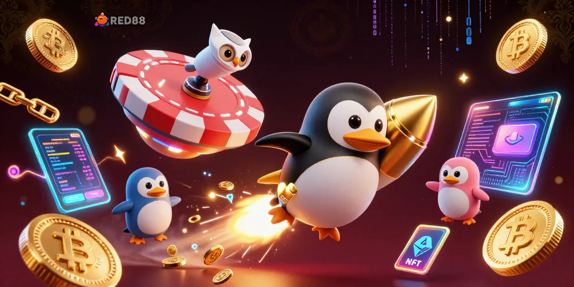Experience exhilarating gaming at RED88 with a rocket-powered penguin and crypto action!