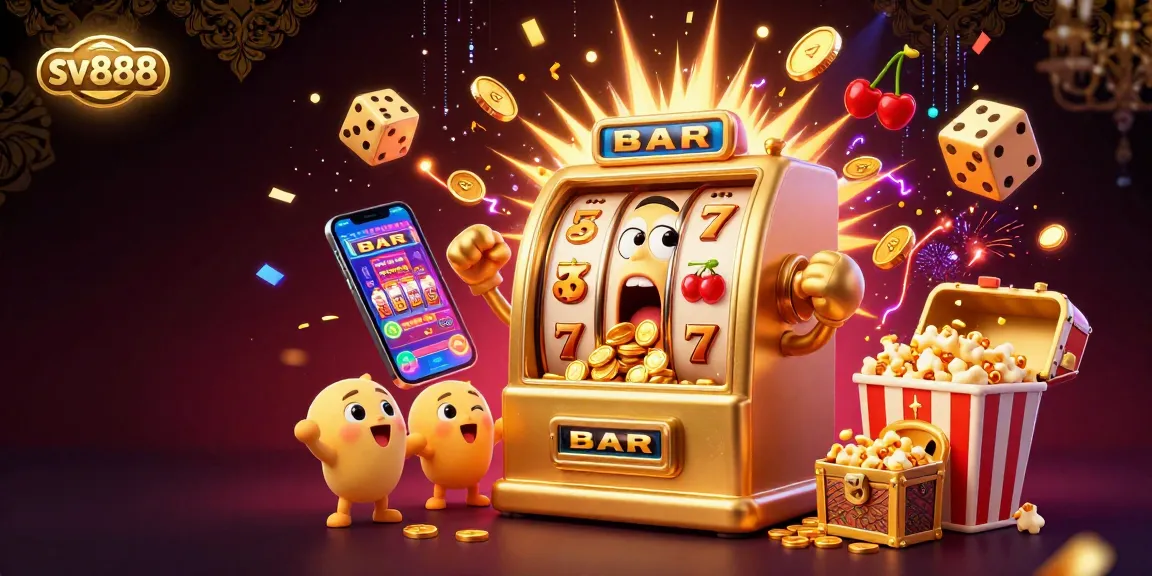 Experience sv888's thrilling casino atmosphere with vibrant slot machines and jackpot excitement.
