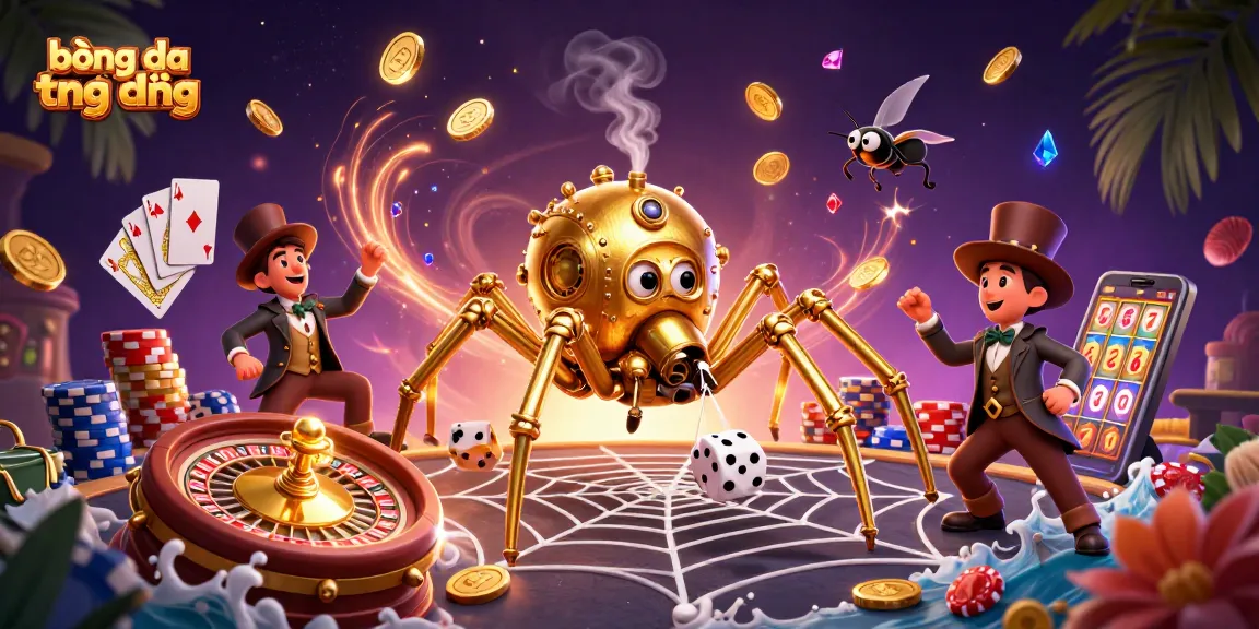 Experience bóng đá trực tiếp with dynamic gaming scenes featuring 3D characters and rich casino elements.