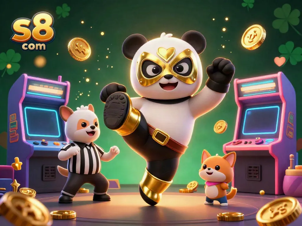 Experience thrilling casino action with the vibrant s8 com scene featuring a panda wrestler.