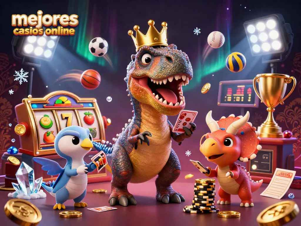 Jugando en los mejores casinos online con un T-Rex, un pterodáctilo y un triceratops.
