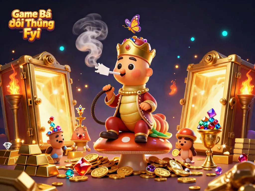 Experience the thrill of Game Bài Đổi Thưởng Fyi with a magical 3D scene featuring casino elements.